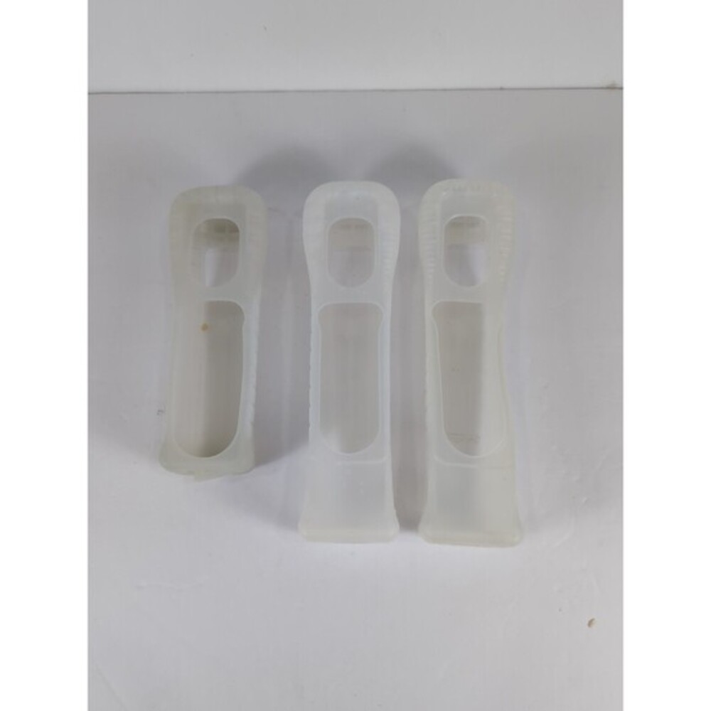 Nintendo OEM Clear Wii Lot 3 Controller Remote Silicone‎ Rubber Grip Skin Cover